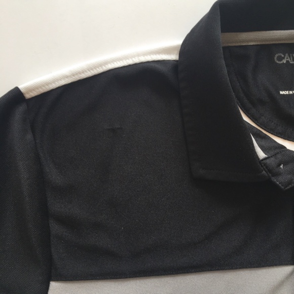 Calvin Klein Men’s Golf/Polo Shirt – Size: L/G – Black & White - Picture 3 of 4